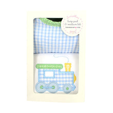 Load image into Gallery viewer, 3 Marthas Train Bib & Burp Set