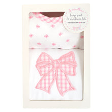Load image into Gallery viewer, 3 Marthas Pink Bow Bib & Burp Set