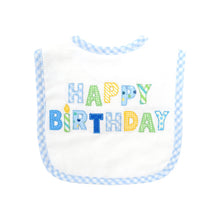 Load image into Gallery viewer, 3 Marthas Blue Happy Birthday Basic Bib