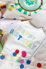 Load image into Gallery viewer, 3 Marthas Blue Happy Birthday Basic Bib