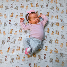 Load image into Gallery viewer, LollyBanks - Woof Woof Baby Swaddle Blanket
