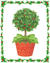 Load image into Gallery viewer, Caspari Holly Topiary In Red Pot Size A BC