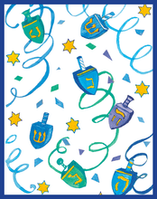 Load image into Gallery viewer, Caspari Dreidels And Ribbons Hanukkah Size A BC