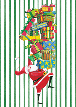 Load image into Gallery viewer, Caspari Santa With Stack Of Gifts Size B BC