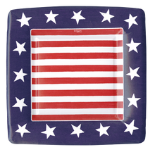 Load image into Gallery viewer, Caspari Red White & Blue Salad Plate
