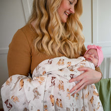 Load image into Gallery viewer, LollyBanks - Woof Woof Baby Swaddle Blanket