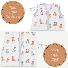 Load image into Gallery viewer, LollyBanks - Woof Woof Baby Sleep Sack, 100% Organic Cotton: 0-6M