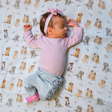 Load image into Gallery viewer, LollyBanks - Woof Woof Baby Swaddle Blanket