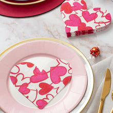 Load image into Gallery viewer, Caspari Painted Hearts Die-Cut Paper Linen Party Napkins