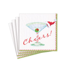 Load image into Gallery viewer, Caspari Christmas Cocktail Cheers! Cocktail Napkin