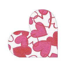 Load image into Gallery viewer, Caspari Painted Hearts Die-Cut Paper Linen Party Napkins