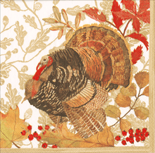 Load image into Gallery viewer, Caspari Woodland Turkey Cocktail Napkin