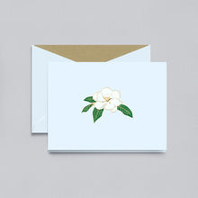 Load image into Gallery viewer, Crane Engraved Magnolia Blossom Note