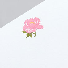 Load image into Gallery viewer, Crane Engraved Peony Correspondence Card