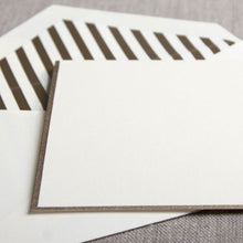 Load image into Gallery viewer, Crane Gold Bordered Ecru Note with Gold Stripe Lining