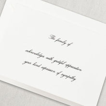 Load image into Gallery viewer, Crane Engraved Pearl White Sympathy Acknowledgement Note