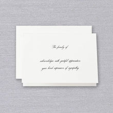 Load image into Gallery viewer, Crane Engraved Pearl White Sympathy Acknowledgement Note