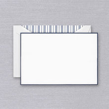 Load image into Gallery viewer, Crane Navy Bordered Pearl White Card