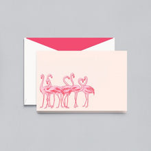 Load image into Gallery viewer, Crane Engraved Flamingos Note