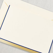 Load image into Gallery viewer, Crane Regent Blue Bordered Ecru Note