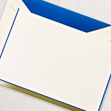 Load image into Gallery viewer, Crane Regent Blue Bordered Ecru Note with Liner