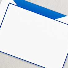 Load image into Gallery viewer, Crane Regent Blue Bordered Pearl White Card