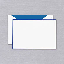Load image into Gallery viewer, Crane Regent Blue Bordered Pearl White Card