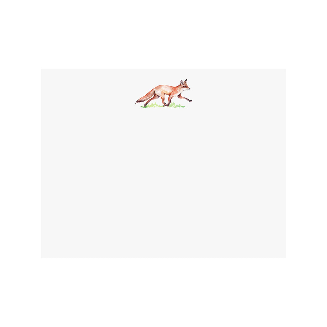 Brake Ink Stationery - Running Fox Flat Note Card: BOX SET OF 8
