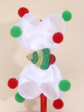 Load image into Gallery viewer, Christmas Tree Double Layered Bow Headband With Pom-Pom
