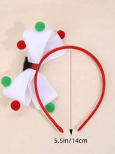 Load image into Gallery viewer, Christmas Tree Double Layered Bow Headband With Pom-Pom
