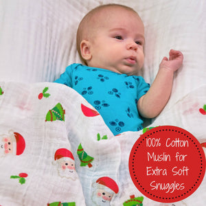 LollyBanks - Santa Claus is Coming to Town Christmas Baby Swaddle Blanket