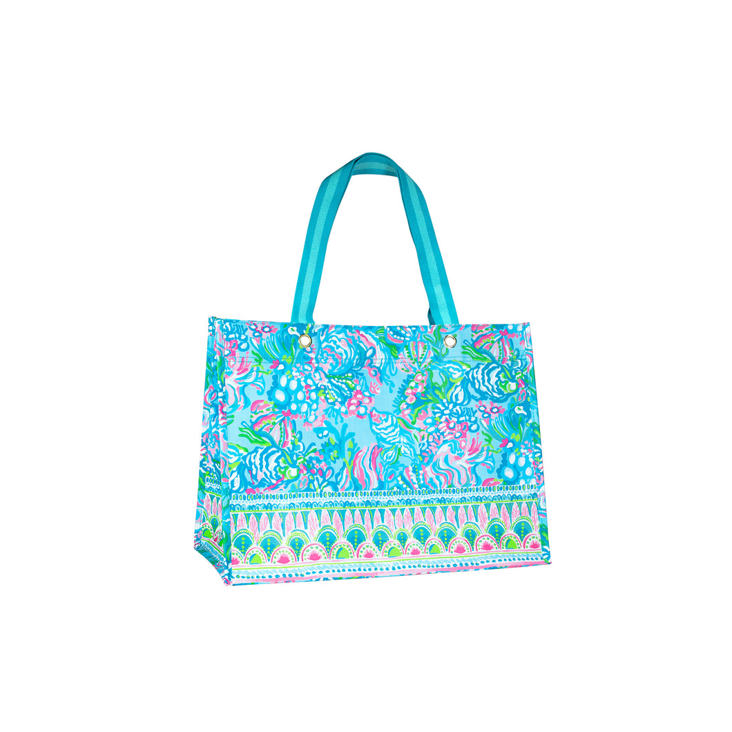 Lilly Pulitzer XL Market Tote, Aqua La Vista