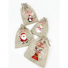 Load image into Gallery viewer, Love and Repeat - Merry Christmas Snowflake Draw String Gift Bag
