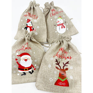 Love and Repeat - Merry Christmas Snowflake Draw String Gift Bag