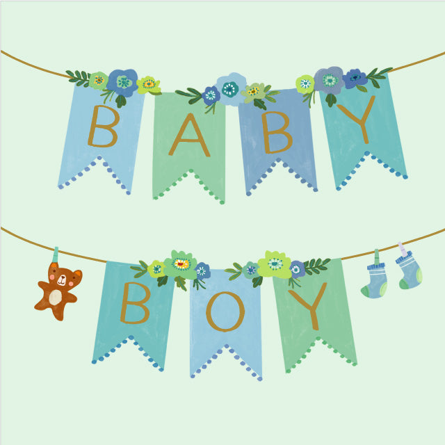 Baby Boy Banner Greeting Card