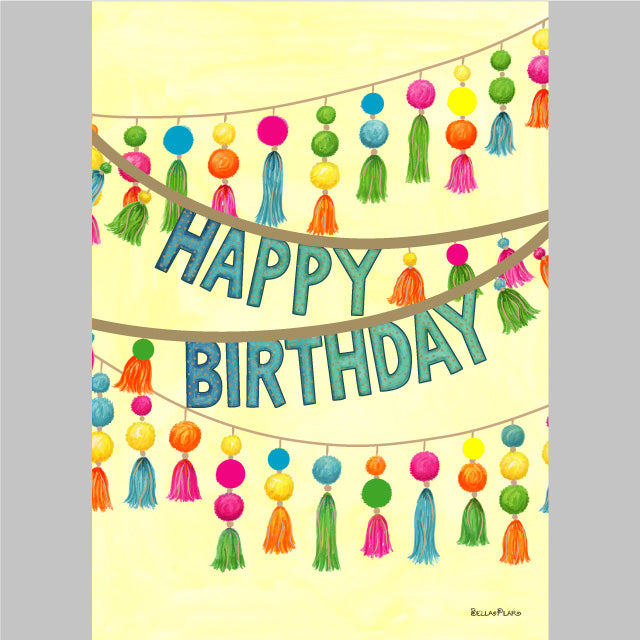 Birthday PomPom Banner Greeting Card
