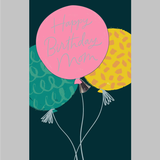 3 Balloons Mom Birthday Greeting Card