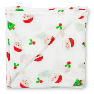 LollyBanks - Santa Claus is Coming to Town Christmas Baby Swaddle Blanket