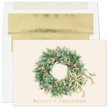 Load image into Gallery viewer, Masterpiece Studios - Wreath With Berries Boxed Holiday Cards
