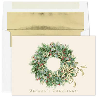 Masterpiece Studios - Wreath With Berries Boxed Holiday Cards