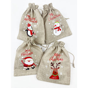 Love and Repeat - Merry Christmas Snowflake Draw String Gift Bag