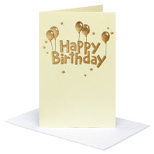 Load image into Gallery viewer, Gold Birthday Balloons Greeting Card
