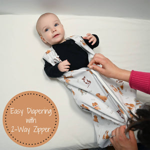 LollyBanks - Woof Woof Baby Sleep Sack, 100% Organic Cotton: 0-6M