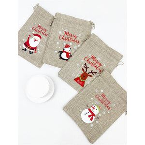 Love and Repeat - Merry Christmas Snowflake Draw String Gift Bag