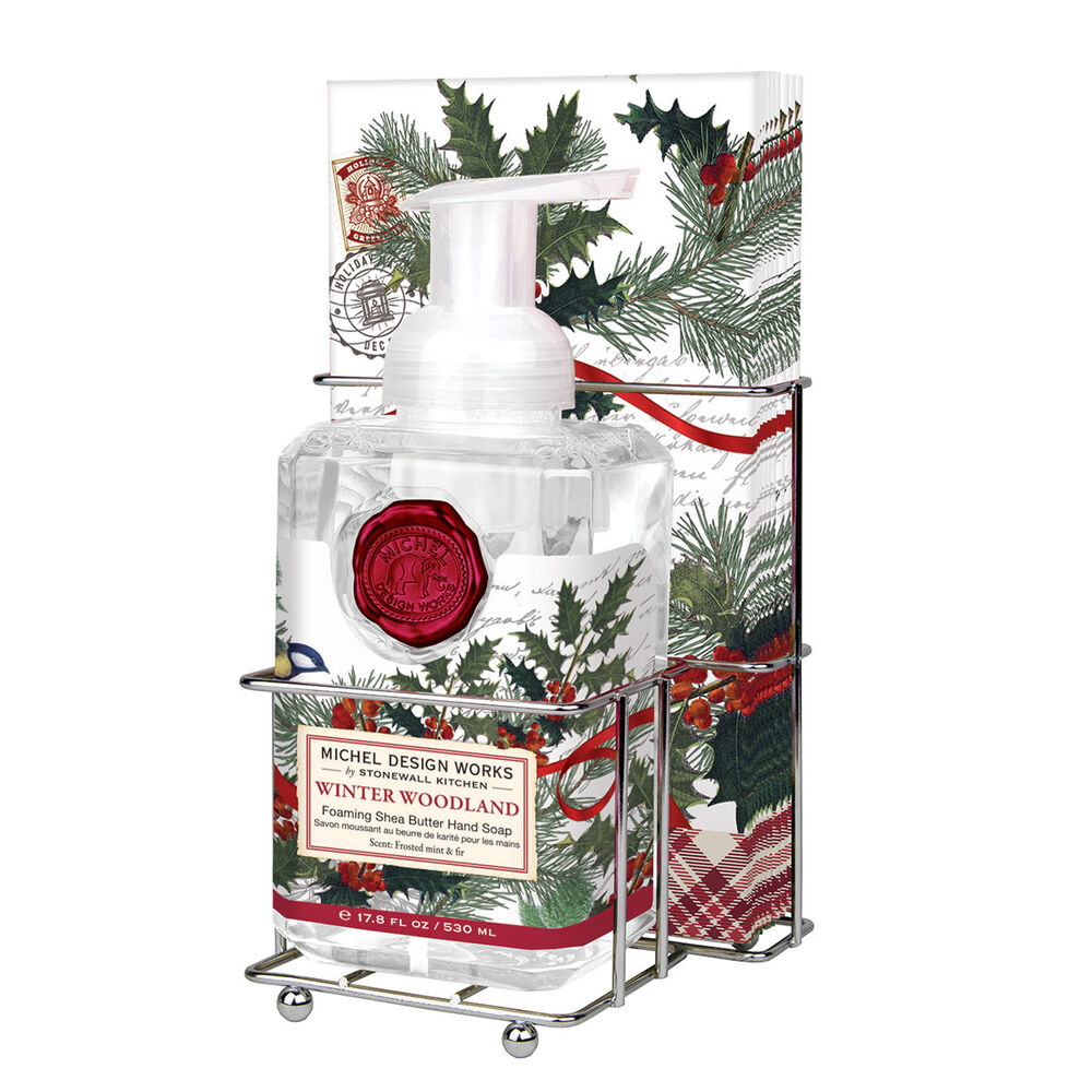 Winter Woodland Foaming Hand Soap & Napkin Set