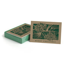 Load image into Gallery viewer, Masterpiece Studios - Pinecone Laser Cut Boxed Holiday Cards
