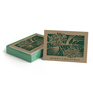 Masterpiece Studios - Pinecone Laser Cut Boxed Holiday Cards