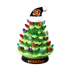 8" LED Ceramic Christmas Tree, Cincinnati Bengals