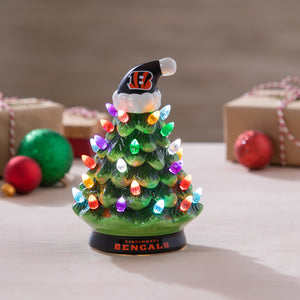8" LED Ceramic Christmas Tree, Cincinnati Bengals
