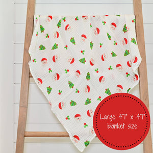 LollyBanks - Santa Claus is Coming to Town Christmas Baby Swaddle Blanket